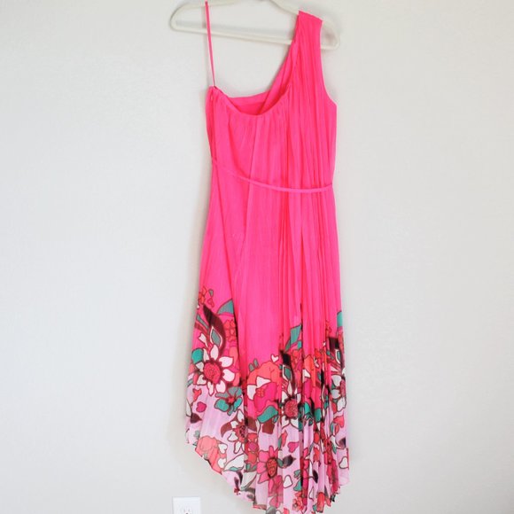 NWT Ted Baker Floral Pleated Asymmetrical Dress– Wedding & Party Ready - Picture 6 of 13